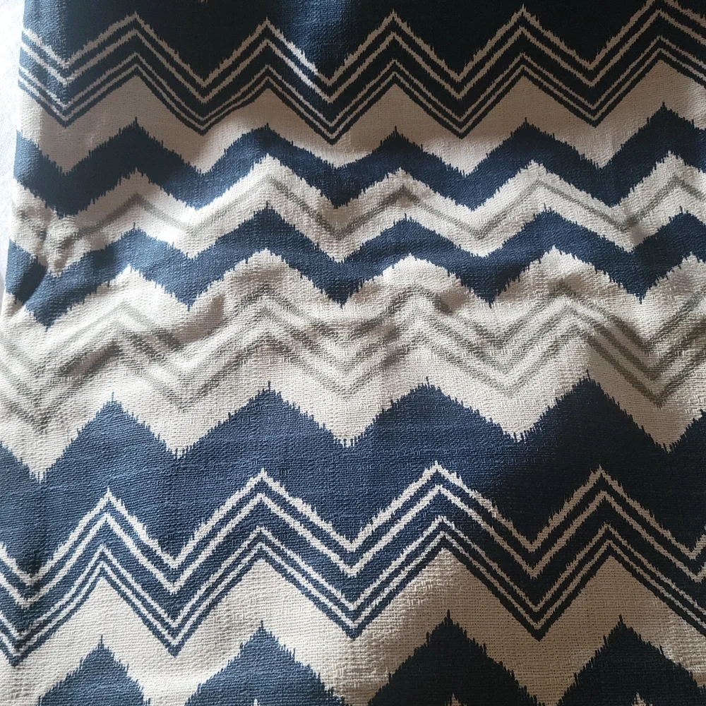 Custom shower curtain extra long ceiling height navy beige